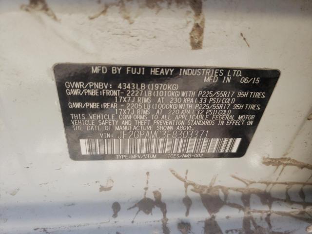 Photo 10 from auction – 2015 SUBARU XV CROSSTR with VIN JF2GPAMC3F8303371
