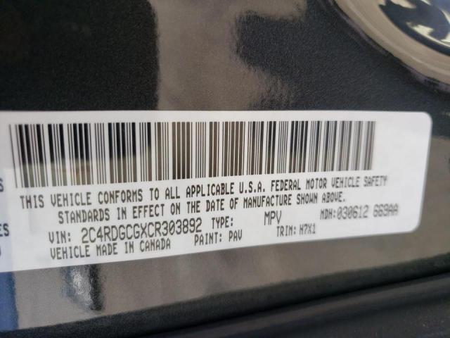 Photo 10 from auction – 2012 DODGE GRAND CARA with VIN 2C4RDGCGXCR303892