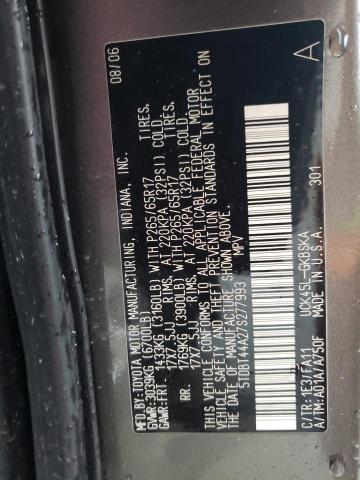 Photo 10 from auction – 2007 TOYOTA SEQUOIA SR with VIN 5TDBT44A27S277993