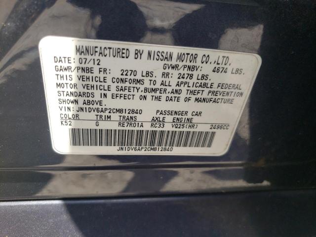 Photo 10 from auction – 2012 INFINITI G25 BASE with VIN JN1DV6AP2CM812840