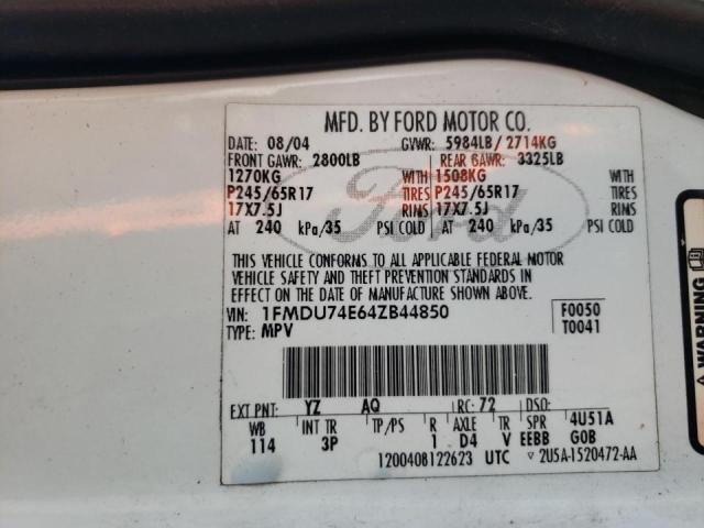 Photo 10 from auction – 2004 FORD EXPLORER E with VIN 1FMDU74E64ZB44850