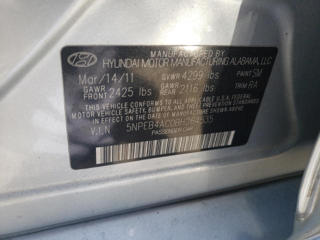 Photo 10 from auction – 2011 HYUNDAI SONATA GLS with VIN 5NPEB4AC0BH264535