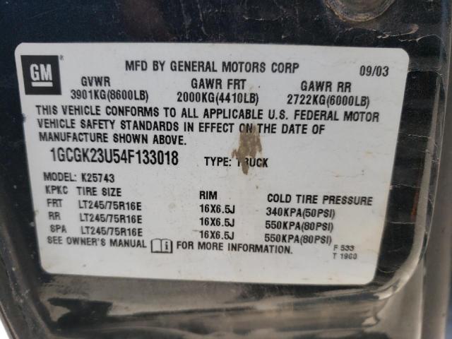 Photo 10 from auction – 2004 CHEVROLET SILVERADO with VIN 1GCGK23U54F133018