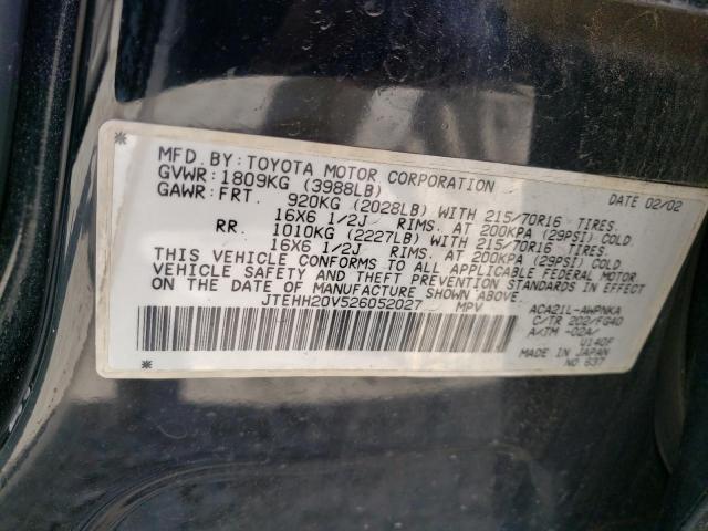 Photo 10 from auction – 2002 TOYOTA RAV4 with VIN JTEHH20V526052027