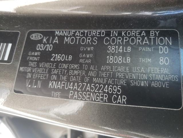 Photo 10 from auction – 2010 KIA FORTE EX with VIN KNAFU4A27A5224695