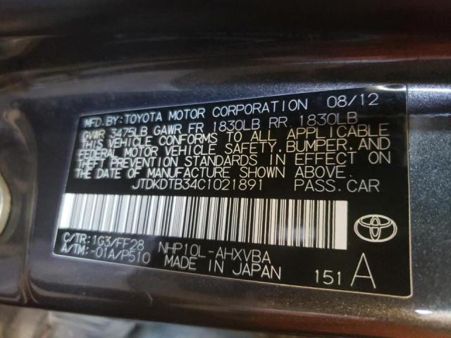 Photo 10 from auction – 2012 TOYOTA PRIUS C with VIN JTDKDTB34C1021891