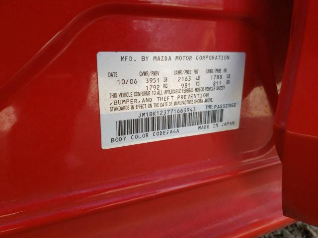 Photo 10 from auction – 2007 MAZDA 3 with VIN JM1BK123771663943