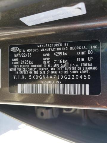 Photo 10 from auction – 2013 KIA OPTIMA EX with VIN 5XXGN4A71DG220450