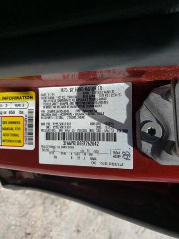 Photo 10 from auction – 2014 FORD FUSION SE with VIN 3FA6P0LU6ER262042