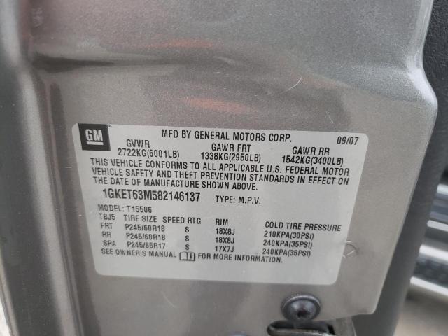 Photo 10 from auction – 2008 GMC ENVOY DENA with VIN 1GKET63M582146137