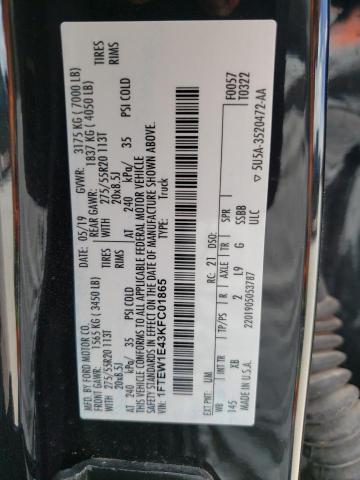 Photo 10 from auction – 2019 FORD F150 SUPER with VIN 1FTEW1E43KFC01865