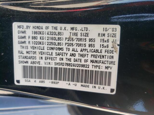 Photo 10 from auction – 2004 HONDA CR-V with VIN SHSRD78824U209822