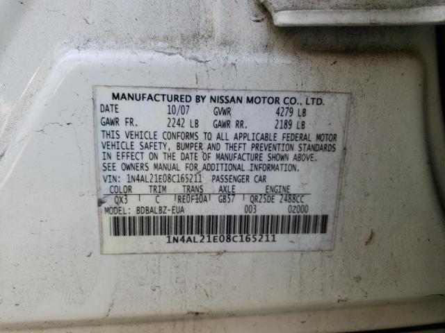 Photo 10 from auction – 2008 NISSAN ALTIMA 2.5 with VIN 1N4AL21E08C165211