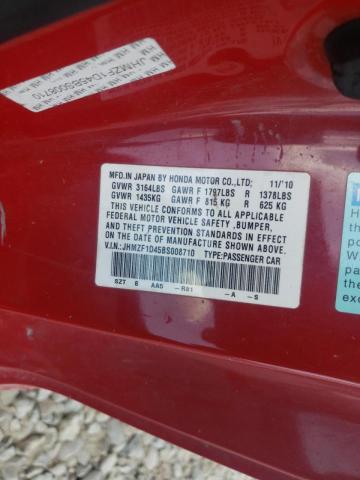 Photo 10 from auction – 2011 HONDA CR-Z with VIN JHMZF1D45BS008710