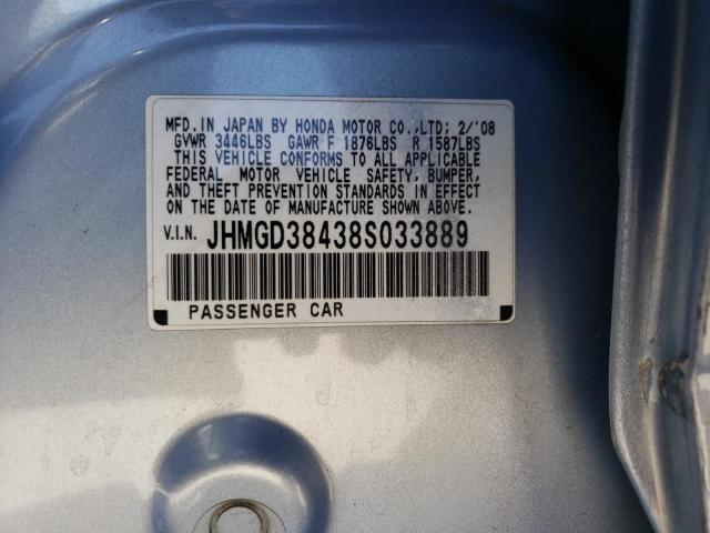 Photo 10 from auction – 2008 HONDA FIT with VIN JHMGD38438S033889