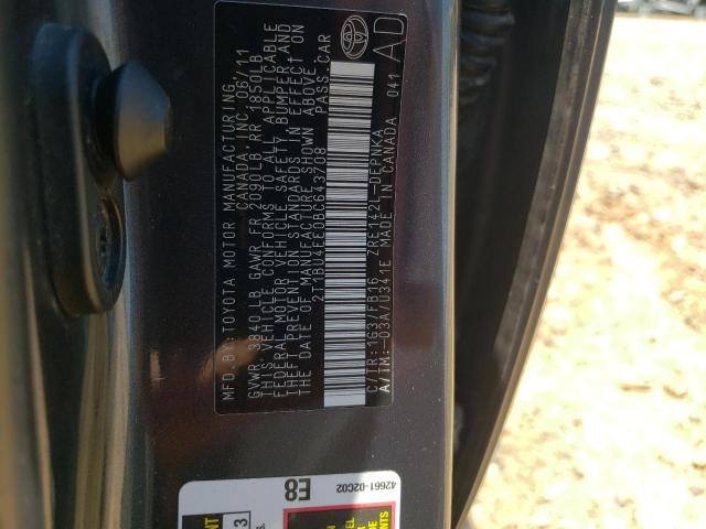 Photo 10 from auction – 2011 TOYOTA COROLLA BA with VIN 2T1BU4EE0BC643708