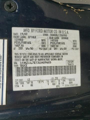Photo 10 from auction – 2003 FORD EXPLORER S with VIN 1FMZU67E13UA09685