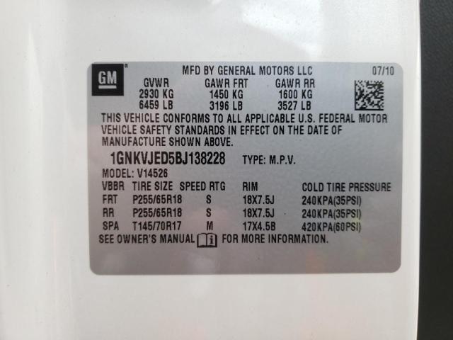 Photo 10 from auction – 2011 CHEVROLET TRAVERSE L with VIN 1GNKVJED5BJ138228