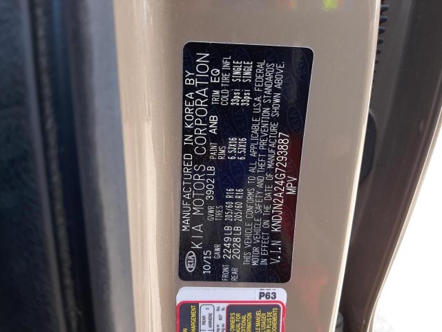 Photo 10 from auction – 2016 KIA SOUL with VIN KNDJN2A24G7293887