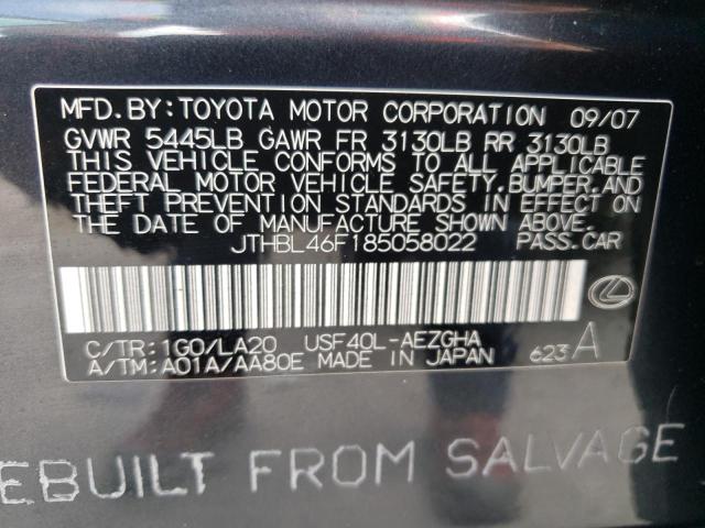 Photo 10 from auction – 2008 LEXUS LS 460 with VIN JTHBL46F185058022