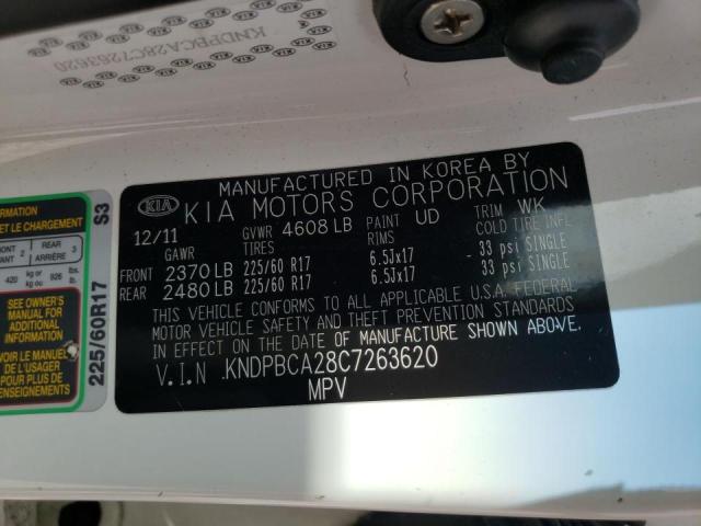 Photo 10 from auction – 2012 KIA SPORTAGE L with VIN KNDPBCA28C7263620