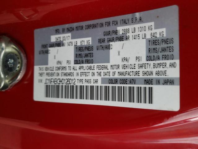 Photo 10 from auction – 2017 FIAT 124 SPIDER with VIN JC1NFAEK3H0126012
