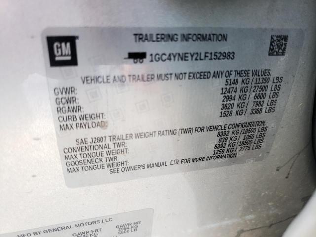 Photo 10 from auction – 2020 CHEVROLET SILVERADO with VIN 1GC4YNEY2LF152983