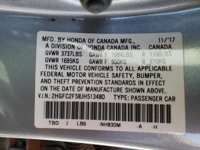Photo 10 from auction – 2018 HONDA CIVIC LX with VIN 2HGFC2F58JH513480