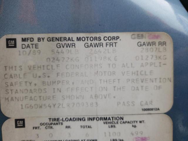 Photo 10 from auction – 1990 CADILLAC BROUGHAM with VIN 1G6DW54Y2LR709383