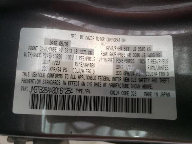 Photo 10 from auction – 2008 MAZDA CX-9 with VIN JM3TB28AX80161264