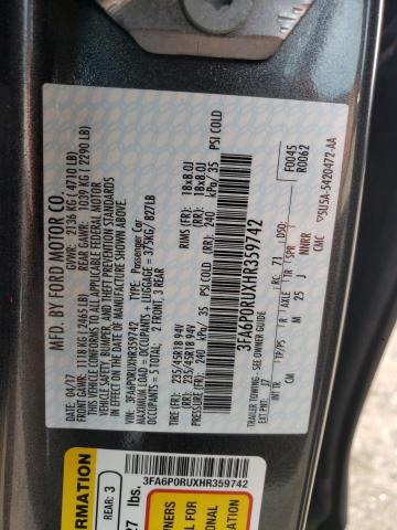 Photo 10 from auction – 2017 FORD FUSION TIT with VIN 3FA6P0RUXHR359742