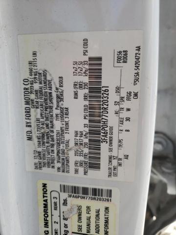 Photo 10 from auction – 2013 FORD FUSION SE with VIN 3FA6P0H77DR203261