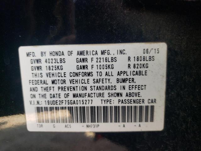 Photo 10 from auction – 2016 ACURA ILX PREMIU with VIN 19UDE2F75GA015277