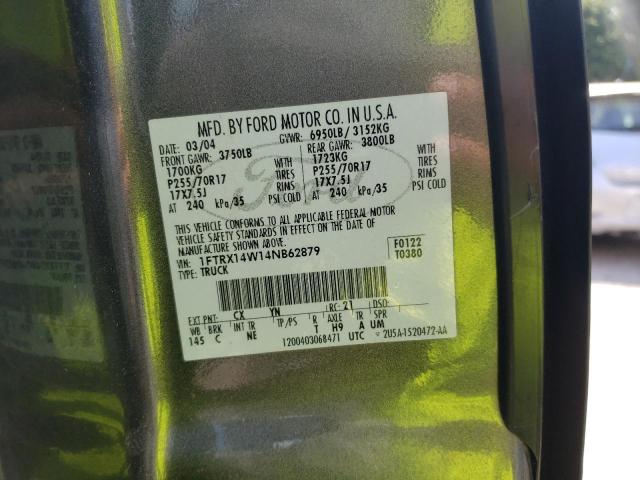Photo 10 from auction – 2004 FORD F150 with VIN 1FTRX14W14NB62879