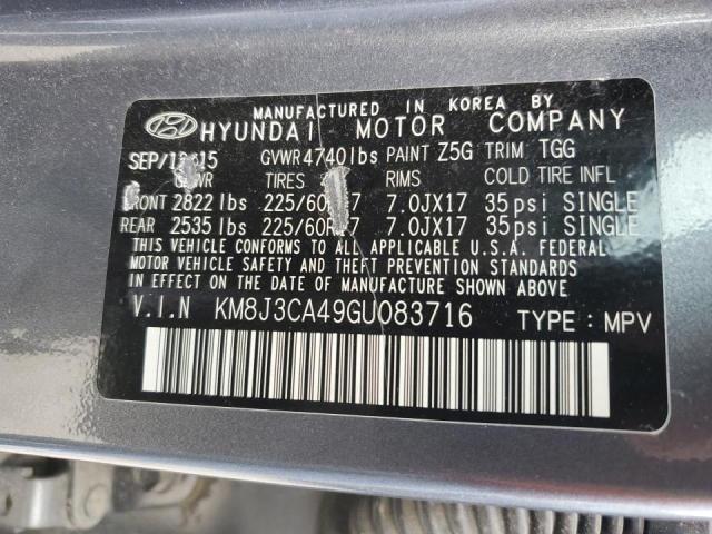 Photo 10 from auction – 2016 HYUNDAI TUCSON LIM with VIN KM8J3CA49GU083716