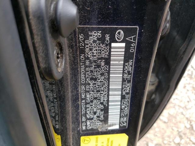 Photo 10 from auction – 2006 LEXUS ES 330 with VIN JTHBA30G365169122