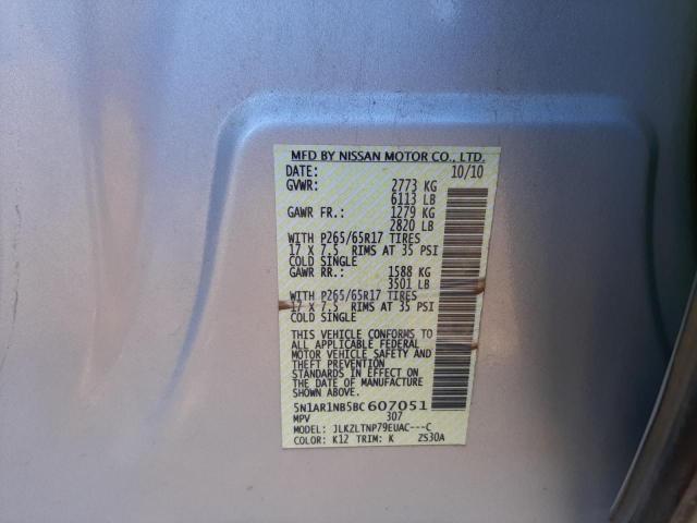 Photo 10 from auction – 2011 NISSAN PATHFINDER with VIN 5N1AR1NB5BC607051