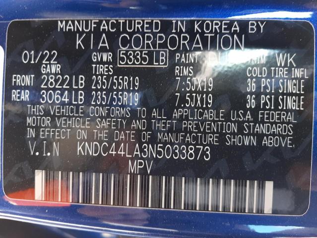 Photo 10 from auction – 2022 KIA EV6 GT LIN with VIN KNDC44LA3N5033873