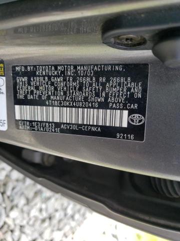 Photo 10 from auction – 2004 TOYOTA CAMRY LE with VIN 4T1BE30KX4U820416