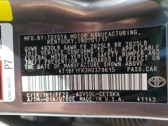 Photo 10 from auction – 2017 TOYOTA CAMRY LE with VIN 4T1BF1FK3HU379615