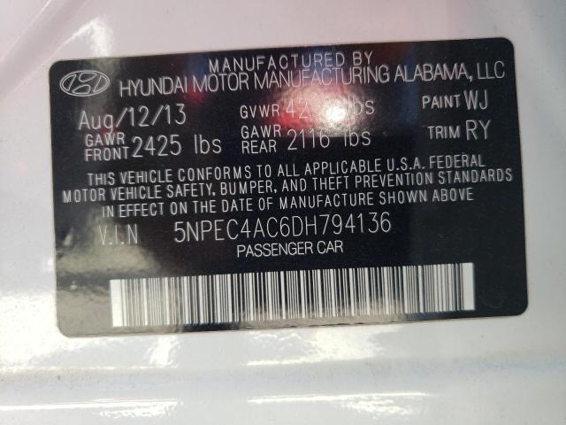 Photo 10 from auction – 2013 HYUNDAI SONATA SE with VIN 5NPEC4AC6DH794136