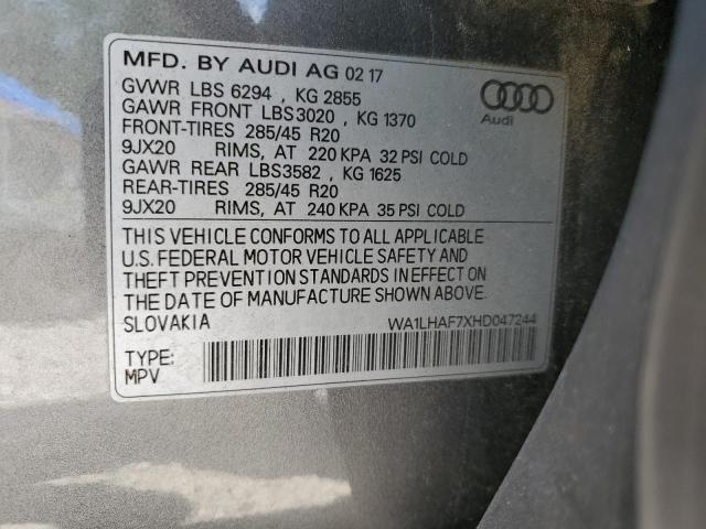 Photo 10 from auction – 2017 AUDI Q7 PREMIUM with VIN WA1LHAF7XHD047244