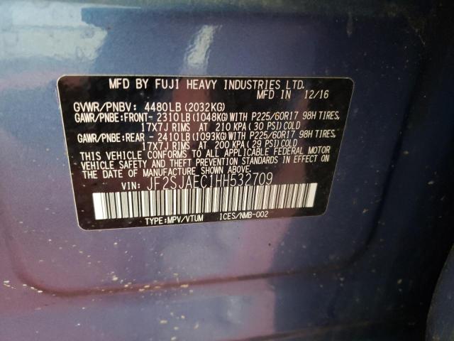 Photo 10 from auction – 2017 SUBARU FORESTER 2 with VIN JF2SJAEC1HH532709