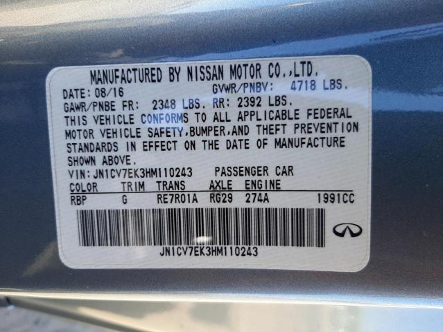 Photo 10 from auction – 2017 INFINITI Q60 BASE with VIN JN1CV7EK3HM110243
