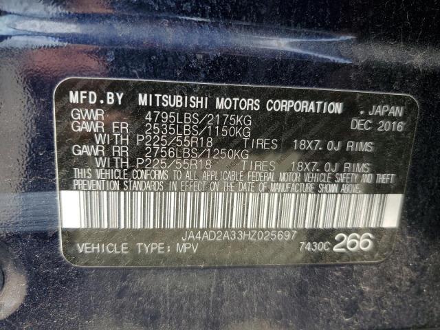 Photo 10 from auction – 2017 MITSUBISHI OUTLANDER with VIN JA4AD2A33HZ025697