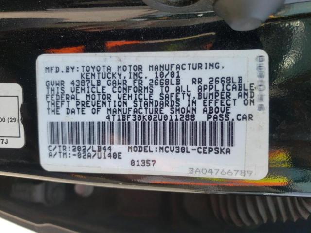 Photo 10 from auction – 2002 TOYOTA CAMRY LE with VIN 4T1BF30K02U011288