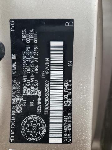 Photo 10 from auction – 2005 TOYOTA SIENNA CE with VIN 5TDZA29C45S258832