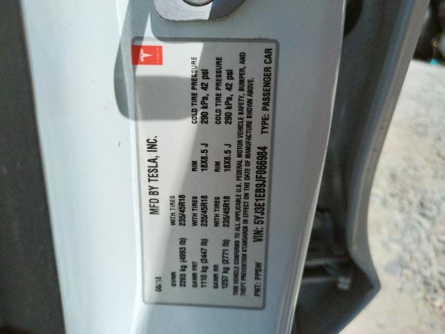 Photo 10 from auction – 2018 TESLA MODEL 3 with VIN 5YJ3E1EB9JF066984