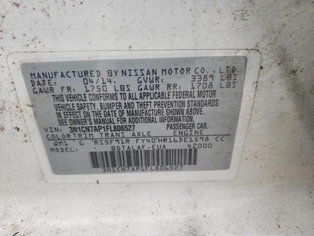 Photo 10 from auction – 2015 NISSAN VERSA with VIN 3N1CN7AP1FL806527