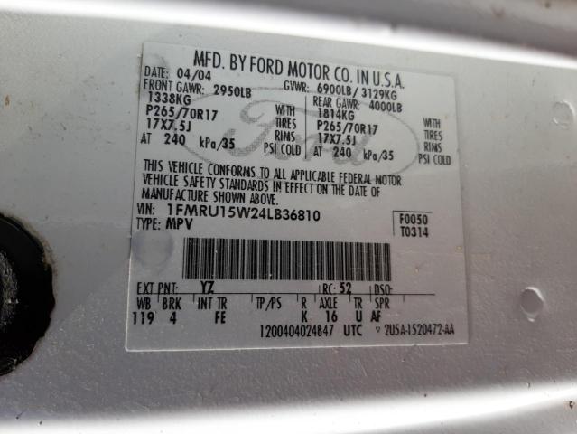 Photo 10 from auction – 2004 FORD EXPEDITION with VIN 1FMRU15W24LB36810